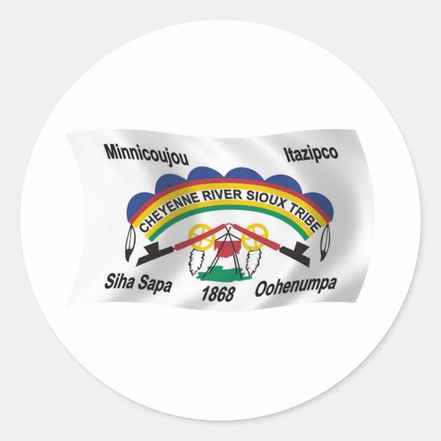 Adesivo da Bandeira Sioux do Rio Cheyenne (Frente)
