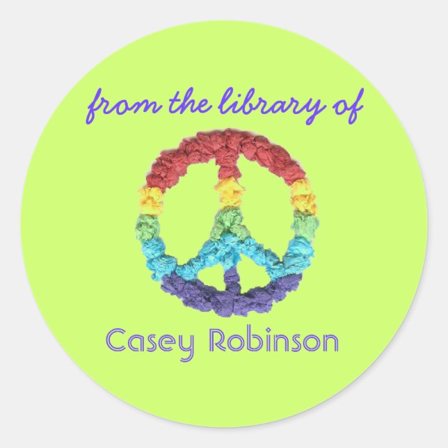 Adesivo "Da biblioteca de" livro com placa de identificaçã (Frente)