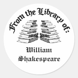 Adesivo Da biblioteca do Bookplate do costume do vintage