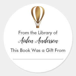 Adesivo Da Biblioteca do Dourado Balão de Ar Quente
