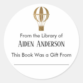 Adesivo Da Biblioteca do Dourado Balão de Ar Quente