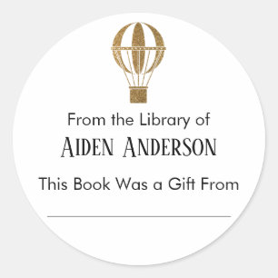 Adesivo Da Biblioteca do Dourado Balão de Ar Quente