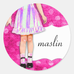 Adesivo Da boneca feminino da menina do GC   pontos