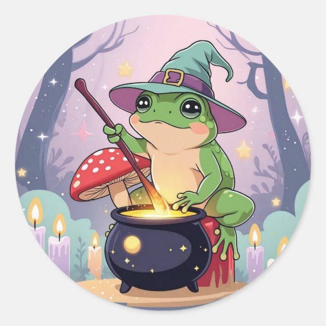 Adesivo da Bruxa do Sapo Kawaii – Sapo Cotta da Po (Frente)