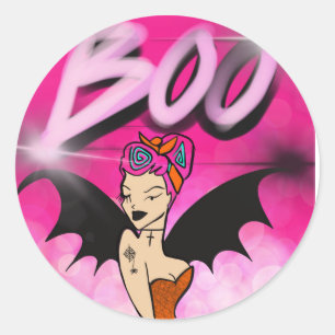 Adesivo da Bruxa Rosa Boo