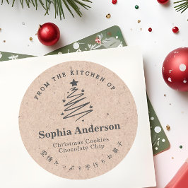 Adesivo Da Cozinha da Estrela da Árvore de Natal Kraft