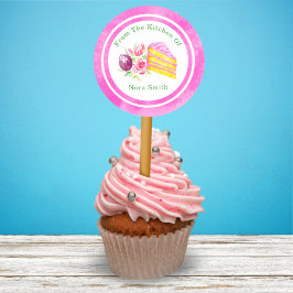 Adesivo Da Cozinha De Bolo De Aquarela Com Flores