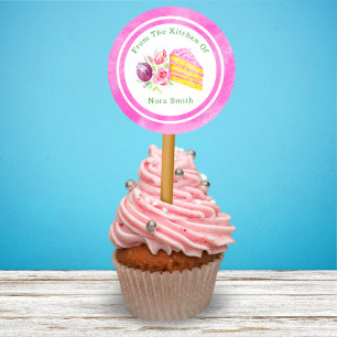 Adesivo Da Cozinha De Bolo De Aquarela Com Flores