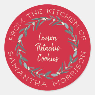 Adesivo Da Cozinha De  Eucalyptus Wreath on Red