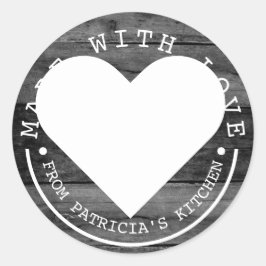 Adesivo Da Cozinha De - Feita Com Amor, Madeira Negra