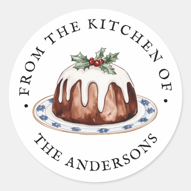 Adesivo Da Cozinha De | Pudim de Natal (Frente)