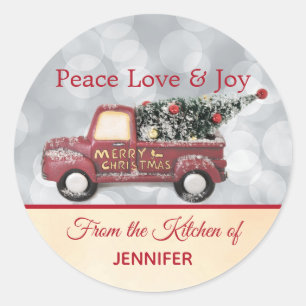 Adesivo Da cozinha do caminhão vermelho do Natal de