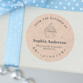Adesivo Da cozinha do Cupcake Kraft Paper Rustic
