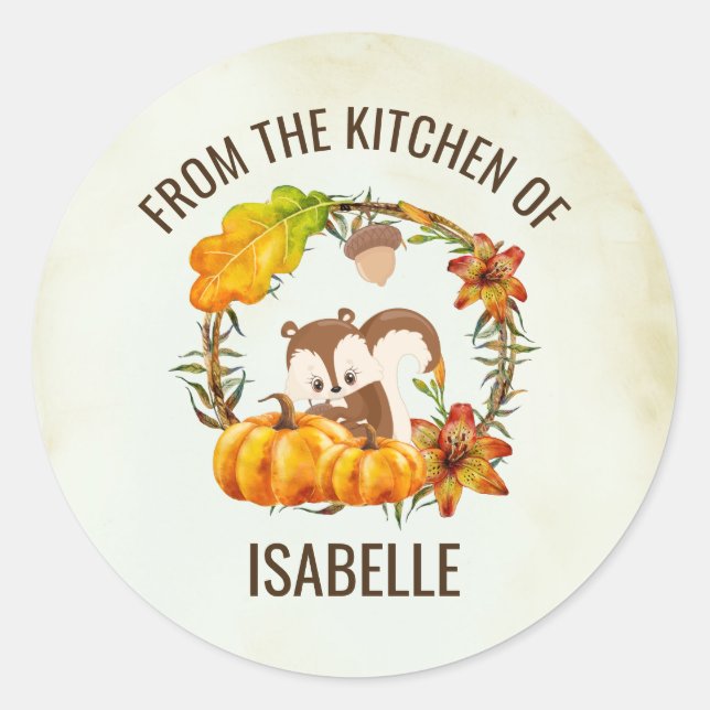 Adesivo Da Cozinha do Esquilo em Fora Floral (Frente)