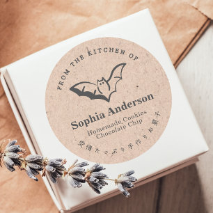 Adesivo Da Cozinha do Halloween Bat Kraft Rustic