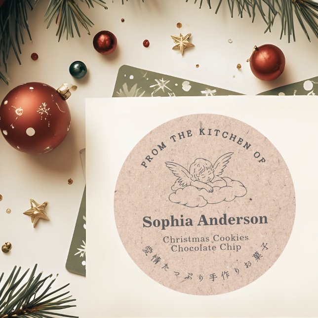 Adesivo Da Cozinha do Natal Angel Wing Kraft (Criador carregado)