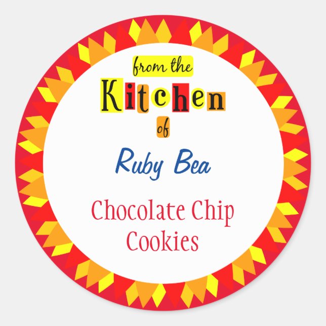 Adesivo Da Cozinha do Starburst Retro Editável (Frente)