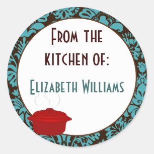 Adesivo Da Cozinha do Teal Brown Damask