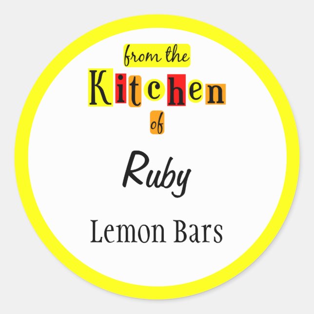 Adesivo Da Cozinha dos Stickers Personalizados Amarelo Ver (Frente)