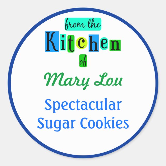 Adesivo Da Cozinha dos Sticks Verdes Azuis (Frente)