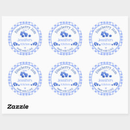 Adesivo Da cozinha NAME com Amor Blueberry Blue Xadrez