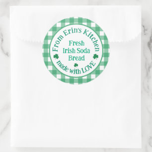 Adesivo Da Cozinha NAME com Amor Verde Irlandês Xadrez