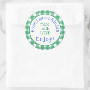 Adesivo Da Cozinha NAME com Amor Xadrez Verde