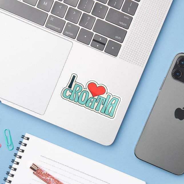 Adesivo da Croácia – Design Patriótico (Notebook com iPhone)