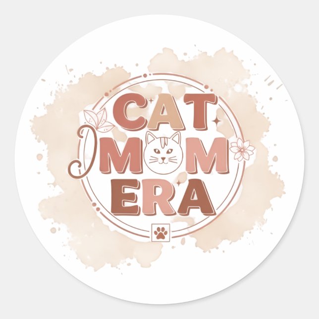 Adesivo da Era da Mãe de Gato na Moda (Frente)