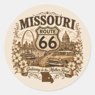 Adesivo da Estrada da Rota 66 de Missouri Gateway