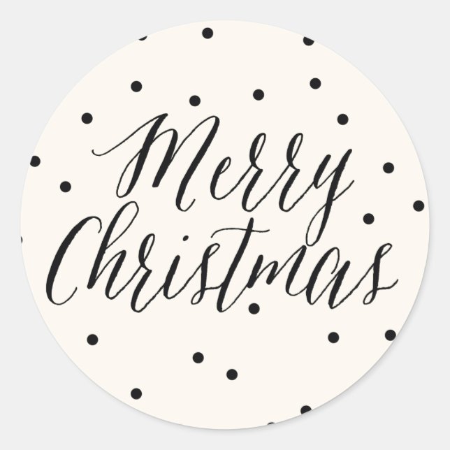 Adesivo da etiqueta de presente de Natal de pontos (Frente)