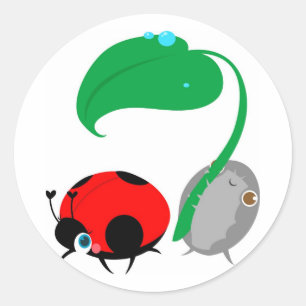 Adesivo Da "etiquetas senhora & do Pillbug"