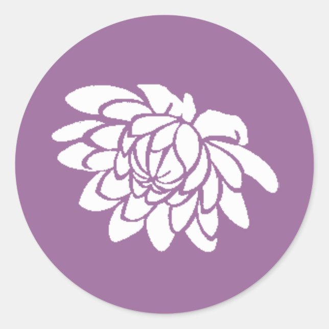 Adesivo da Flor de Lotus (roxo escuro) (Frente)