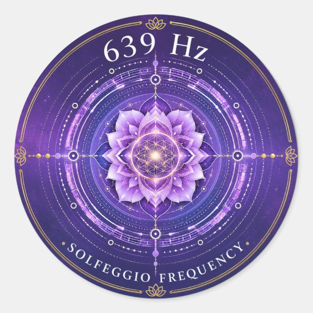 Adesivo da Frequência Solfeggio 639 Hz (Frente)