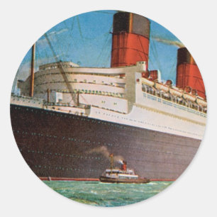 Adesivo Da linha branca da estrela de Cunard Queen Mary