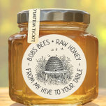 Adesivo Da Minha Colmeia À Sua Mesa Vintage Passe Logotipo<br><div class="desc">Esta bonito bifurcação com texto editável funciona lindamente como um logotipo de Boné Jar para tampas de Jar de Mel.</div>