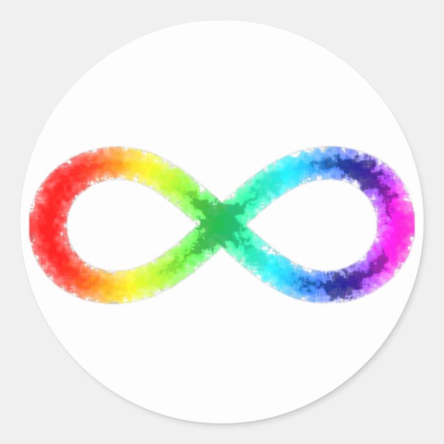 Adesivo da neurodiversidade, branco (Frente)