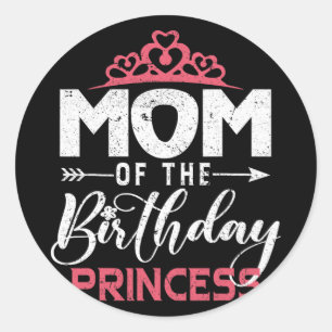 Adesivo Da Princesa de Aniversário Garota Feliz Mães Feliz