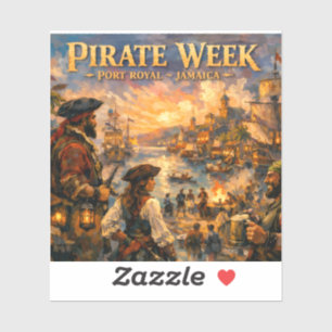 Adesivo da semana pirata da Jamaica porto yoyal