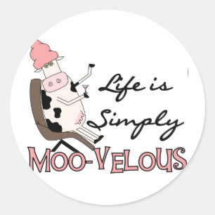 Adesivo Da vaca camiseta MOO-velous e presentes