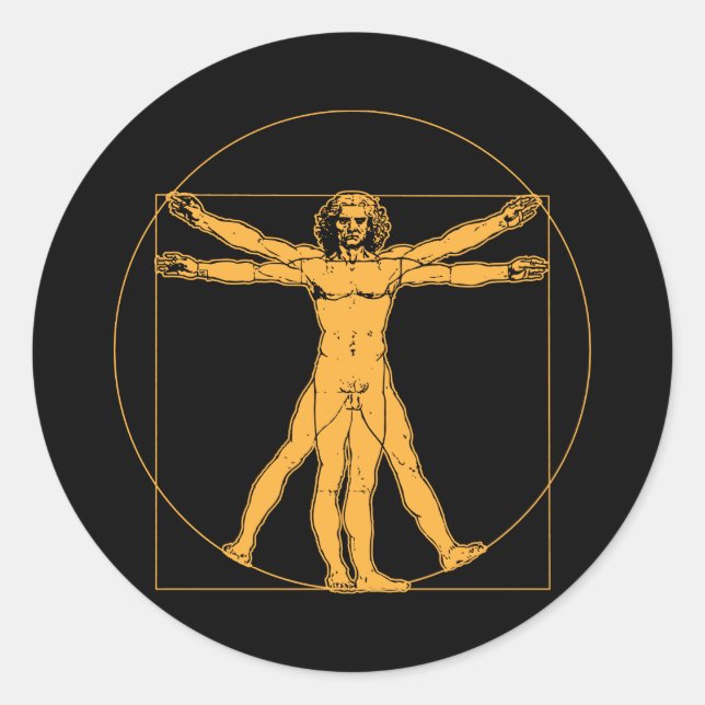 Adesivo Da Vinci Vitruvian Man (Frente)