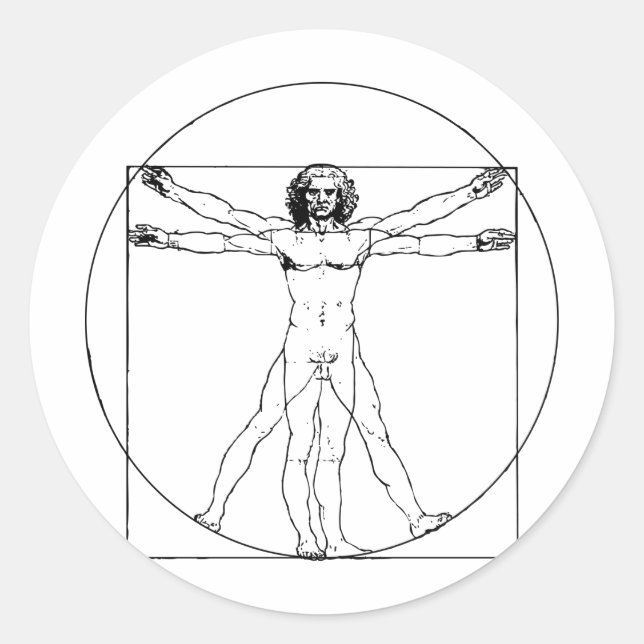Adesivo Da Vinci Vitruvian Man (Frente)