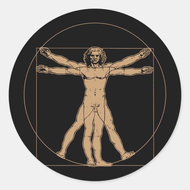 Adesivo Da Vinci Vitruvian Man Sticker (Frente)