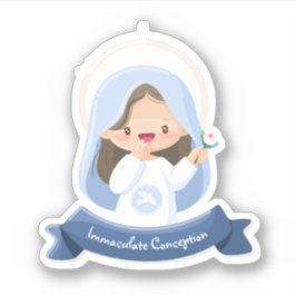 Adesivo da Virgem Maria Sorridente Kawaii