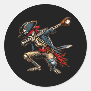 Adesivo Dab Skeleton Dabbing Skeleton Pirate Baseball