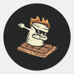 Adesivo Dabando Marshmallow Smore Fofo Dança Dab Camping C