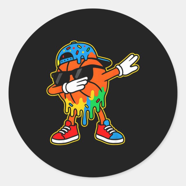 Adesivo Dabbing Basketball Ice Cream Drip Boys Basketball  (Frente)