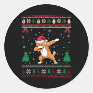 Adesivo Dabbing Briard Dog Santa Hat Garotas Crianças Chri
