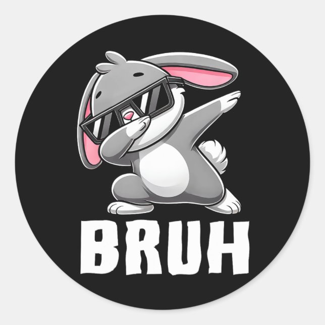Adesivo Dabbing Bunny Bruh Memória Day Dab Bunny Teens (Frente)