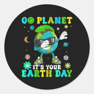 Adesivo Dabbing Earth Day 2024 Groovy Go Planet É seu